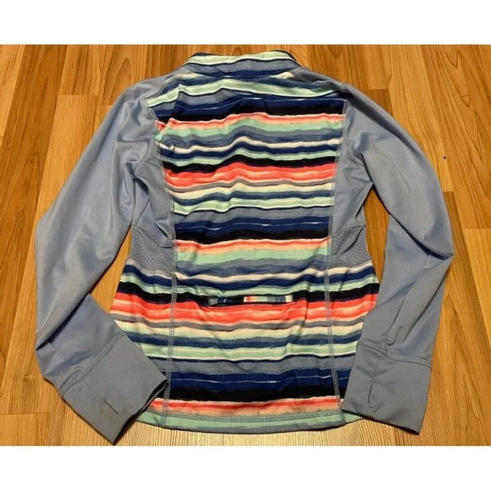 Gymboree Gymgo Size L 10-12 Blue Striped Zip Front Active‎ Jacket Athletic, Gym